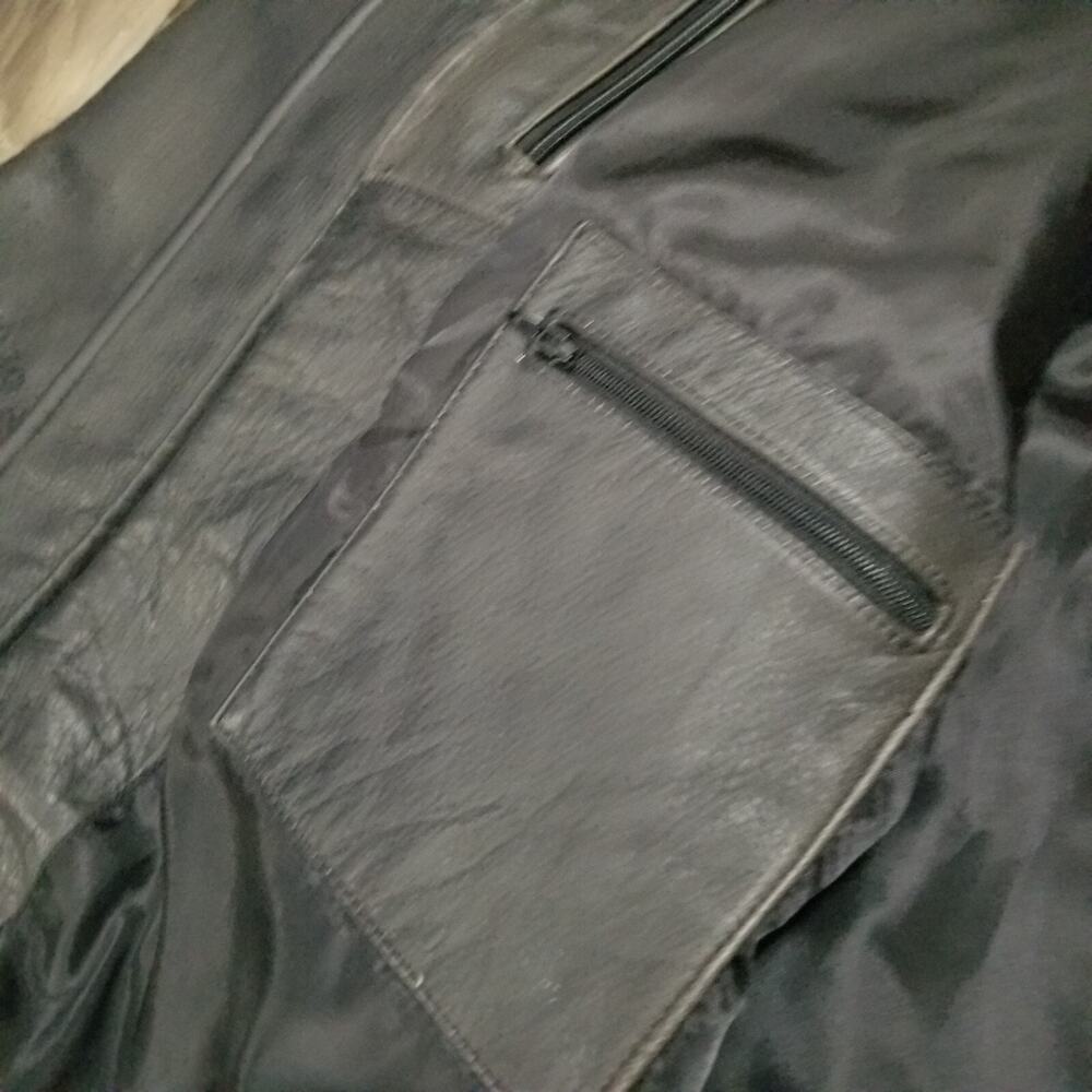 Harley Davidson Eagle Embroidered Distressed Leather Jacket Men's sz Large - Picture 11 of 16
